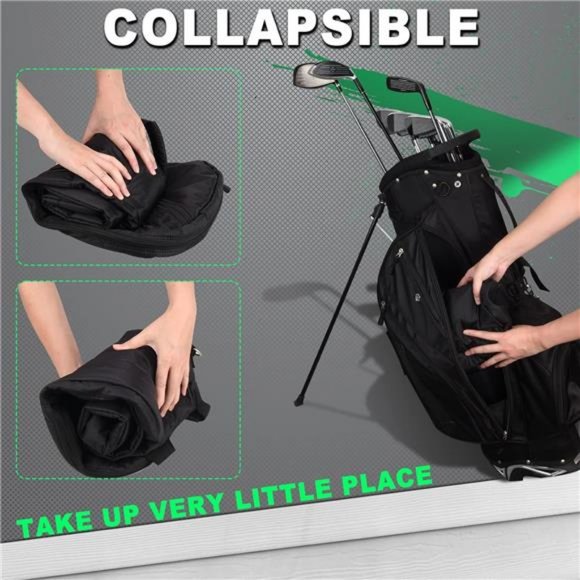 Small Golf Bags, Light Multi-Colour, Sunday Golf Carry Bag Foldable - Picture 6 of 7